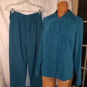 Ladies ALIA 2 Piece Pants Suit in Blue - 8 & 10